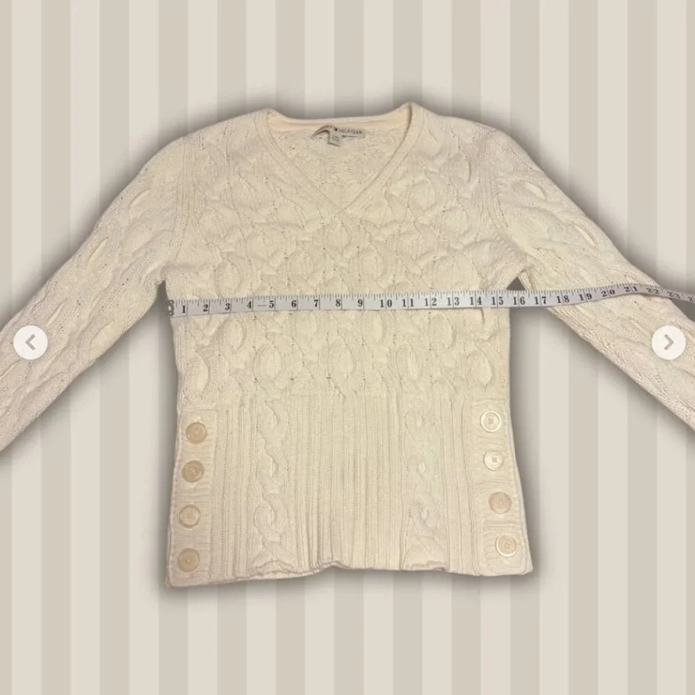 Vintage Tommy Hilfiger Cream Cable Knit Sweater Large - Picture 4 of 6